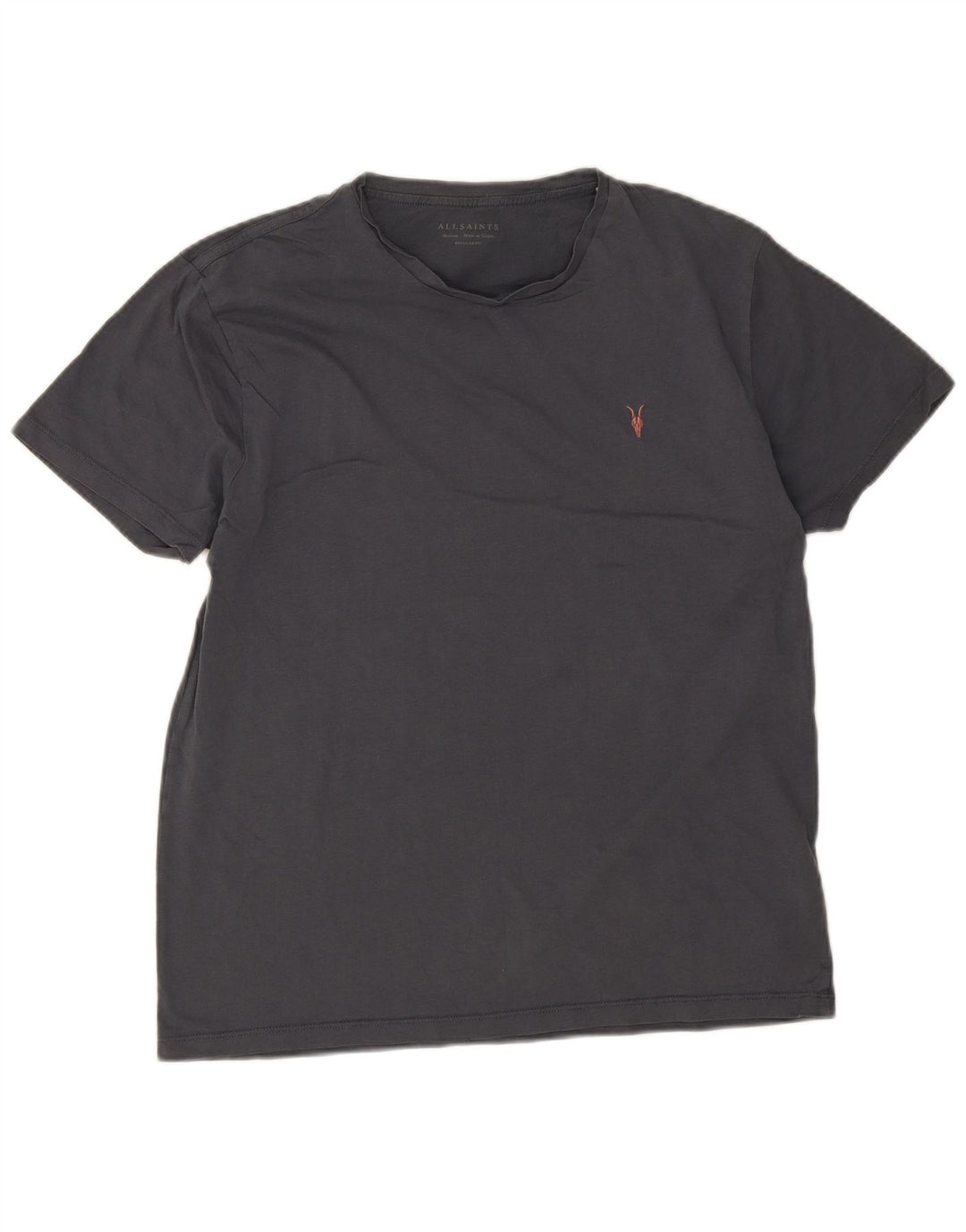 All Saints Herre Regular Fit T-Shirt Top Medium Grey Bomuld