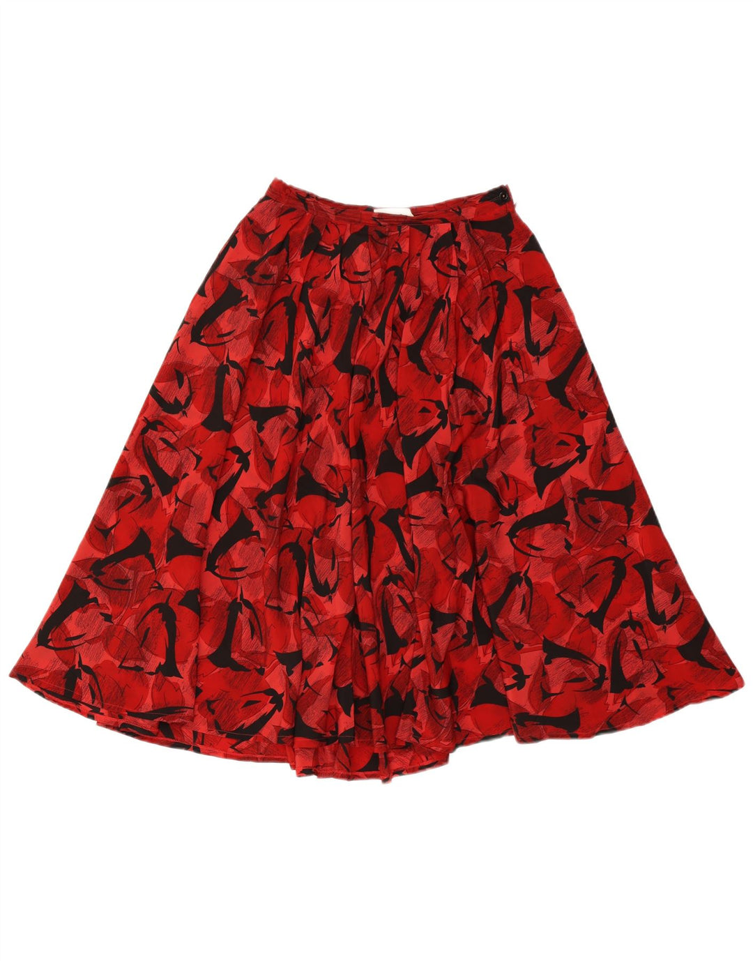 Vintage kvinders abstrakt mønster plisseret nederdel IT 42 Medium W26 Red Classic