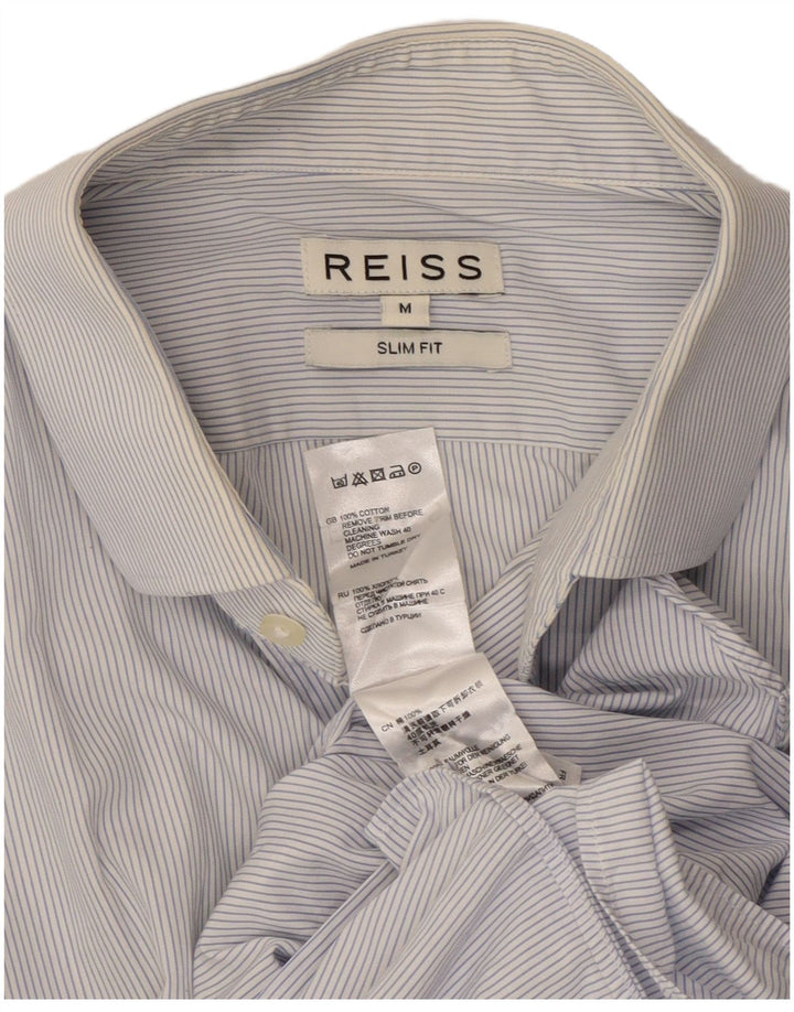 Reiss herre Slim Fit skjorte mellemblå stribet bomuld