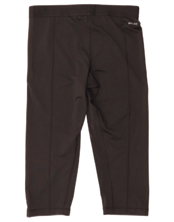 Nike Dame Grafiske Capri Leggings UK 26 Large Sort Polyester
