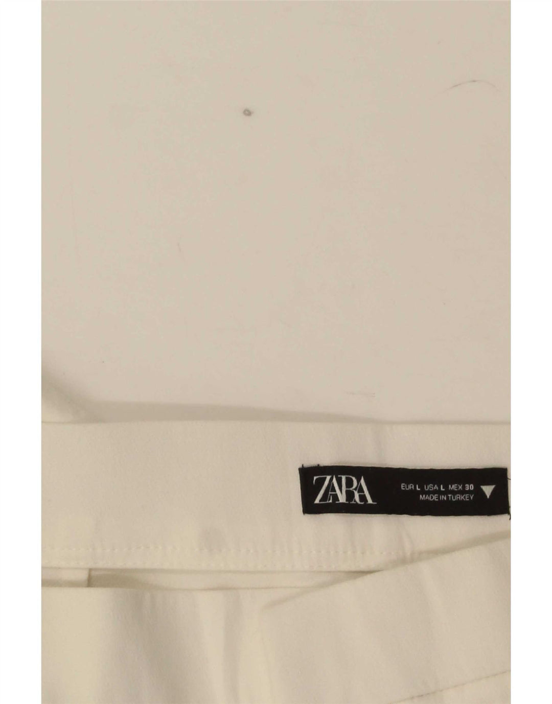 Zara Dame Straight Cropped Trousers Large W30 L25 White