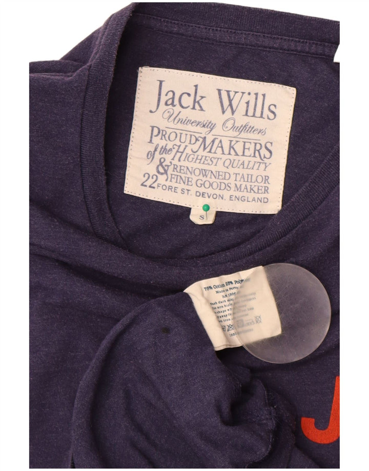 Jack Wills Herre grafisk T-shirt Top Lille marineblå bomuld