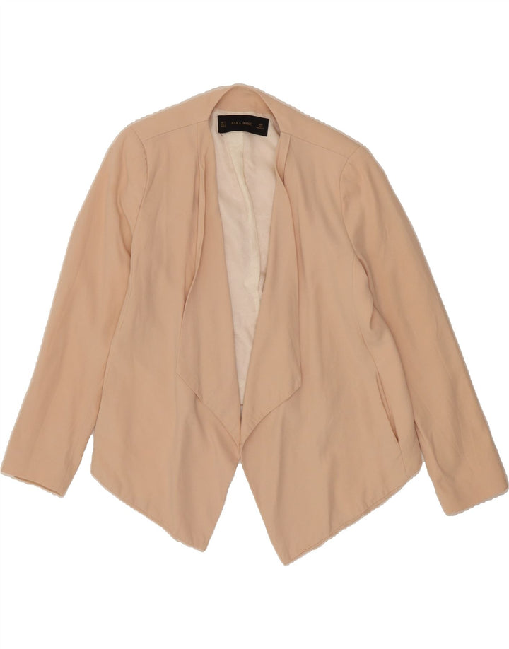 ZARA Womens Crop Open Blazer Jacket UK 14 Large Beige Vintage Zara and Second-Hand Zara from Messina Hembry 