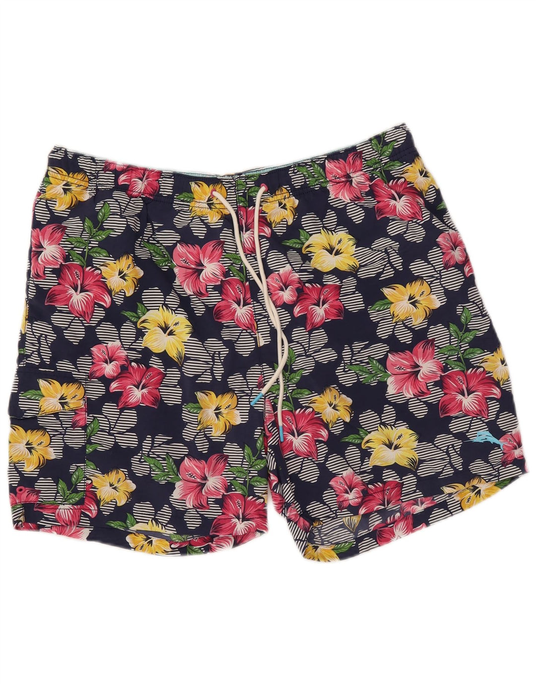 Tommy Bahama Hawaiian svømmeshorts til mænd store marineblå blomster nylon