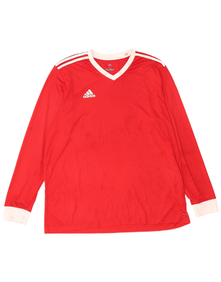 Adidas Herre Climalite Top Langærmet 2XL Rød Polyester