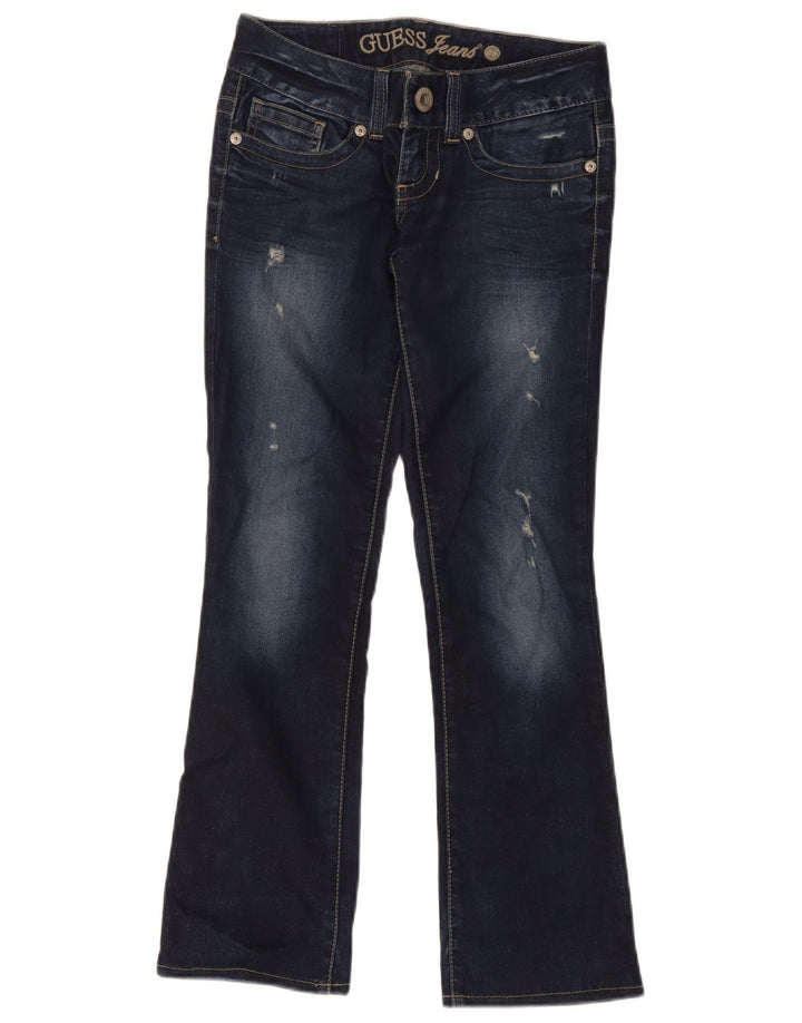 Guess Dame Distressed Bootcut Jeans W28 L28 Marineblå Bomuld