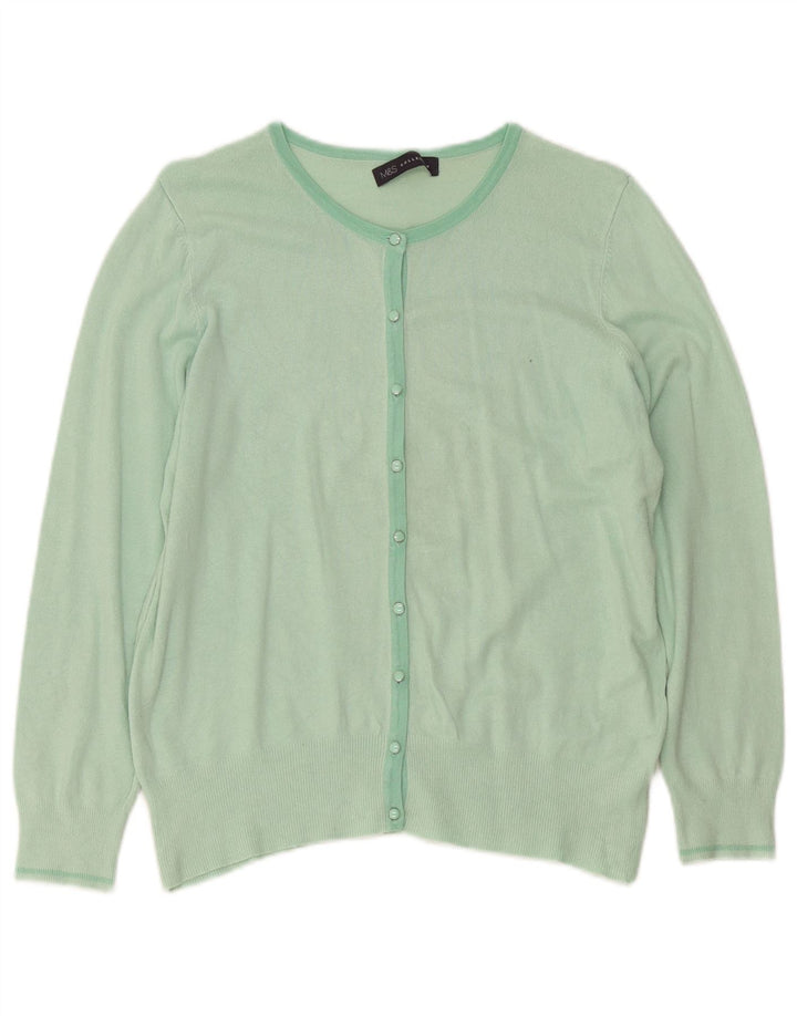 Marks & Spencer Dame Cardigan Sweater UK 16 Large Green Viscose