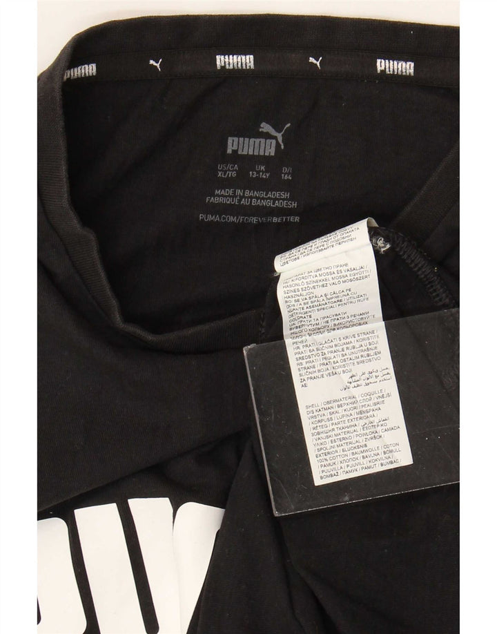 Puma drenge grafisk vest top 13-14 år sort bomuld