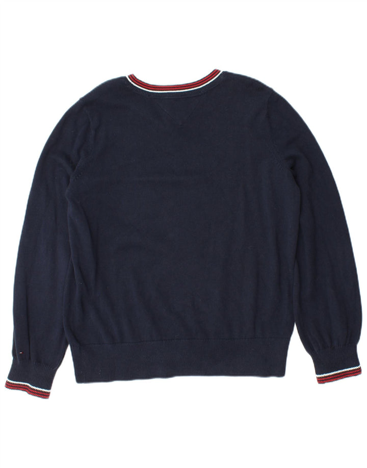 TOMMY HILFIGER sweater med rund hals til kvinder UK 10 Lille marineblå