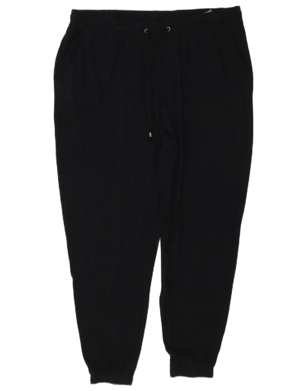 Marks & Spencer Dame joggers Cropped Trousers UK 18 XL W40 L26 Sort