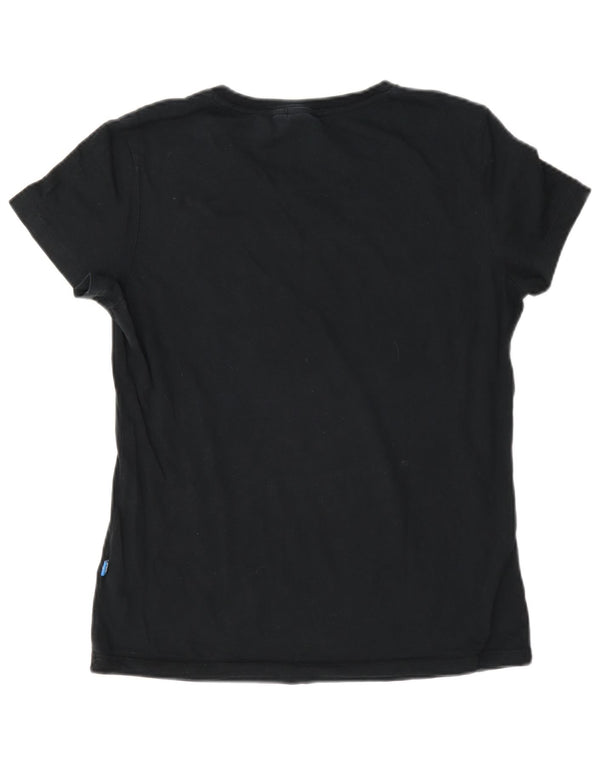 Adidas Dame Grafisk T-Shirt Top UK 14 Medium Navy Blue Bomuld