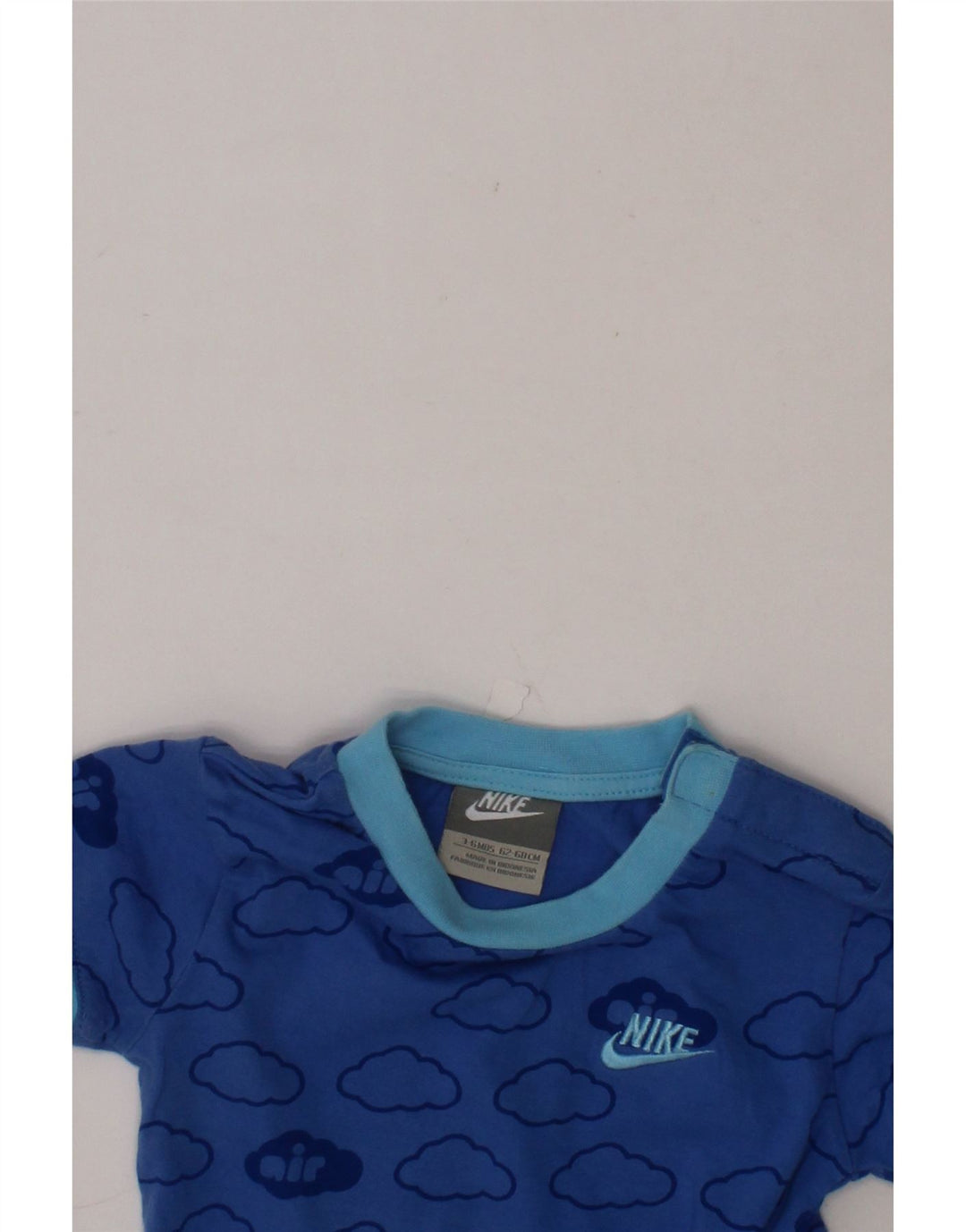 NIKE Baby Boys Abstract Pattern Graphic T-Shirt Top 3-6 Months Blue Cotton Vintage Nike and Second-Hand Nike from Messina Hembry 