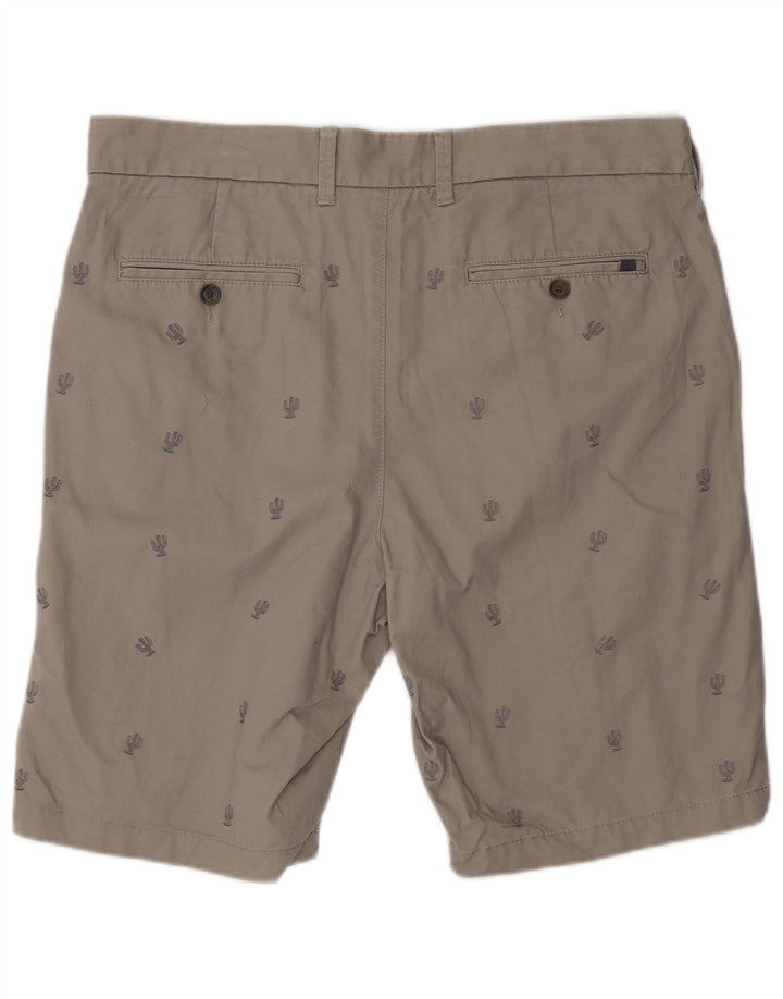 MARKS & SPENCER Chino-shorts til mænd W36, stor grå plettet bomuld