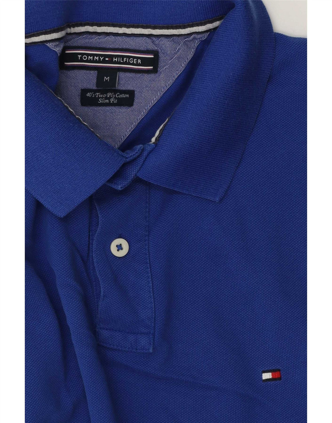 Tommy Hilfiger Herre Slim Fit Polo Shirt Medium Blue Bomuld