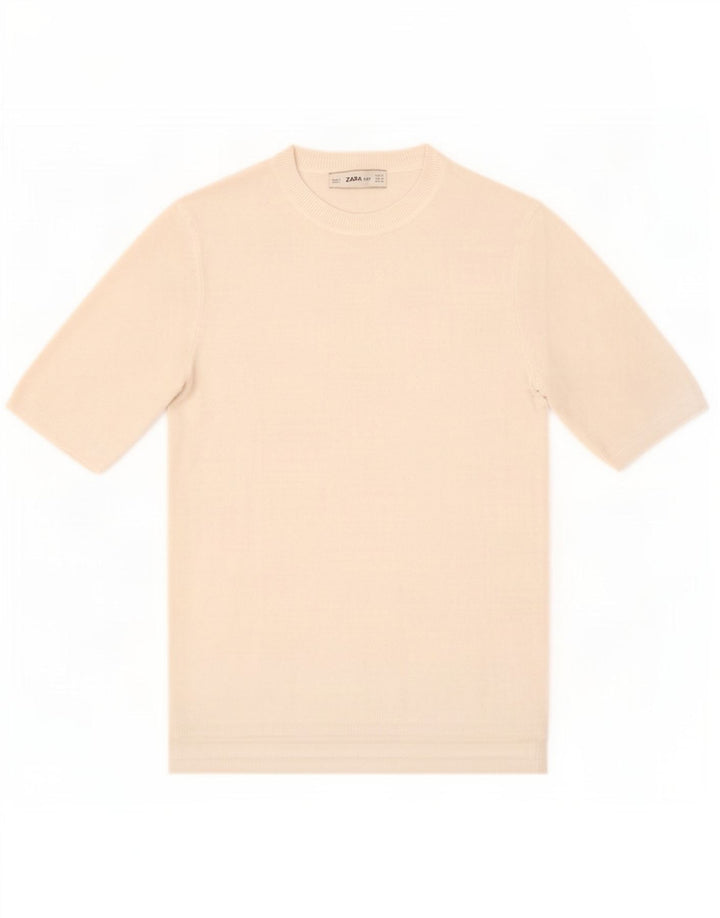 Zara T-Shirt Top UK 12 Medium Hvid
