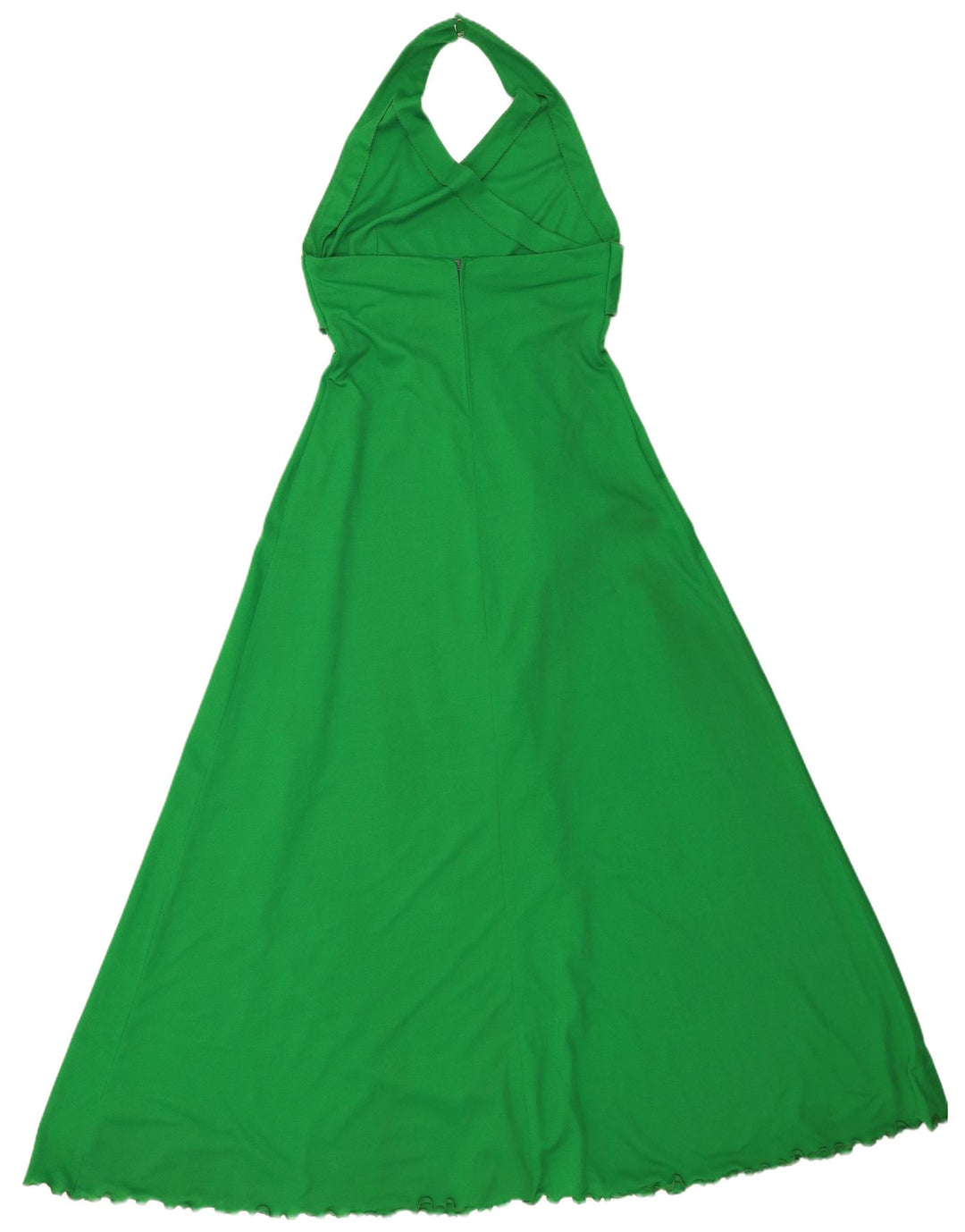Vintage Dame Maxi Halter Dress UK 10 Small Green