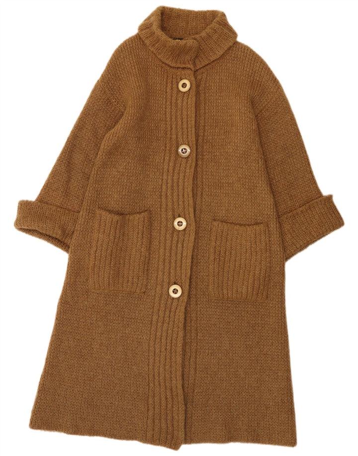 Vintage Dame Longline Cardigan Sweater IT 42 Medium Brown