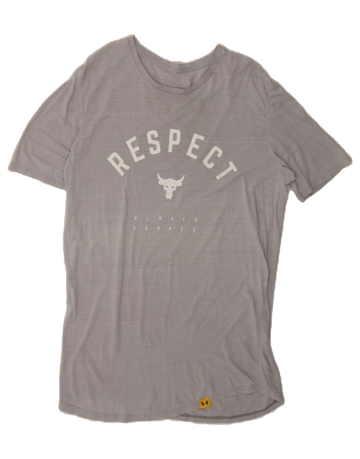 UNDER ARMOUR Womens Graphic T-Shirt Top UK 10 Small Grey Vintage Under Armour and Second-Hand Under Armour from Messina Hembry 