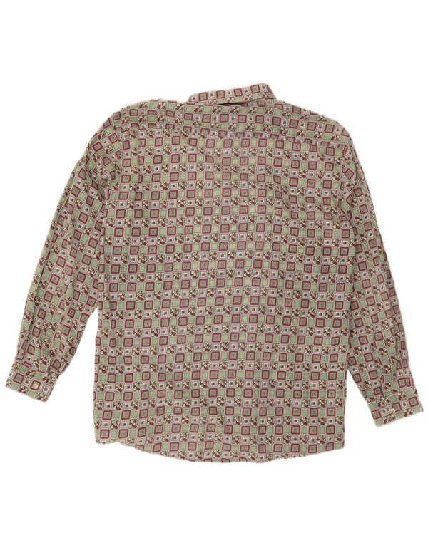 Vintage herreskjorte str. 43 Stor flerfarvet geometrisk