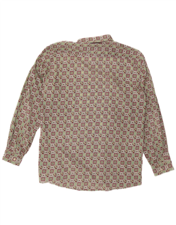 Vintage herreskjorte str. 43 Stor flerfarvet geometrisk