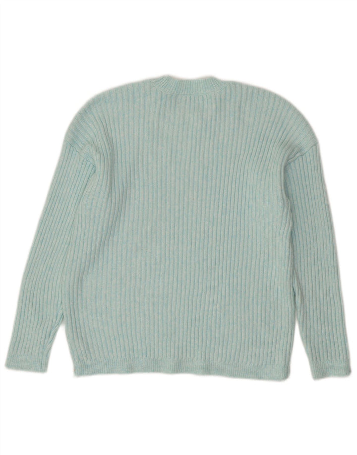 MARKS & SPENCER Dame sweater med rund hals DK 16 Stor blå polyester