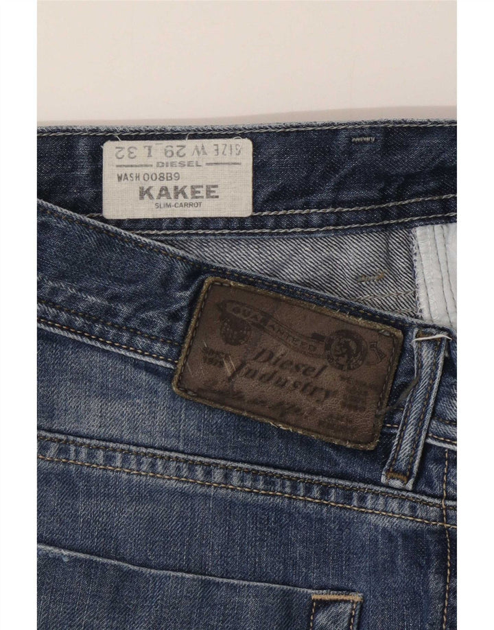 Diesel Dame Kakee Distressed Carrot Slim Jeans W29 L32 Blå Bomuld