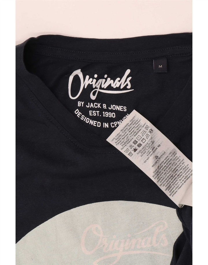 Jack & Jones Herre Regular Grafisk T-Shirt Top Medium Navy Blue Nature