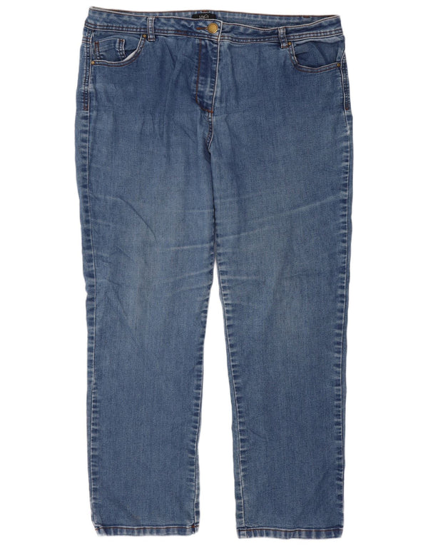 M&Co Dame Straight Jeans UK 18 XL W38 L29 Blå
