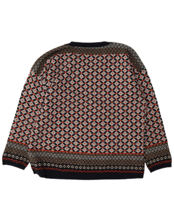 Marks & Spencer Dame Boat Neck Jumper Sweater UK 20 2XL Rød Geometrisk