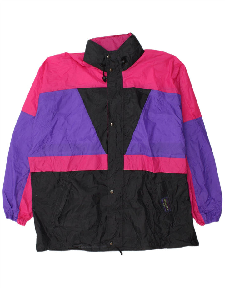 Vintage Regnjakke med hætte til mænd UK 44 2XL Flerfarvet Colourblock