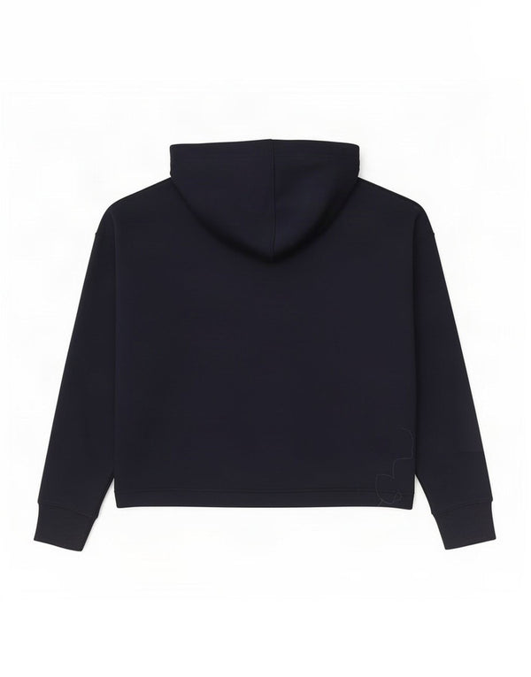 Tommy Hilfiger Dame Oversized Crop Hoodie Jumper UK 10 Small Navy Blue