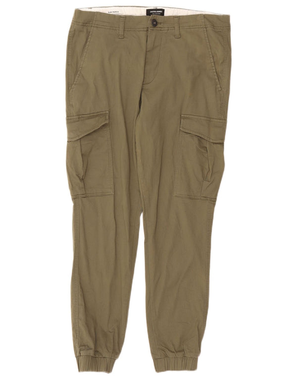 Jack & Jones Herre joggers Cargo Bukser W32 L32 Khaki Bomuld