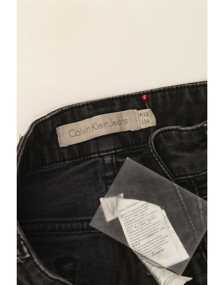 Calvin Klein Dame Slim Jeans W32 L34 Sort Bomuld
