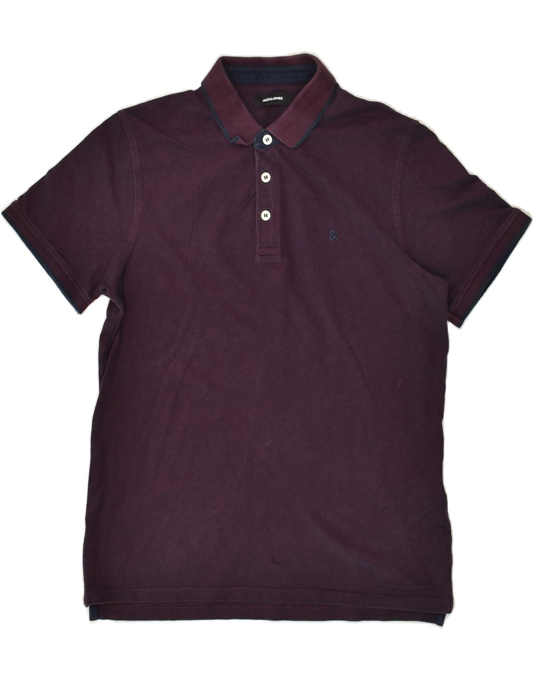 JACK & JONES Mens Polo Shirt Large Maroon Cotton | Vintage Jack & Jones | Thrift | Second-Hand Jack & Jones | Used Clothing | Messina Hembry 