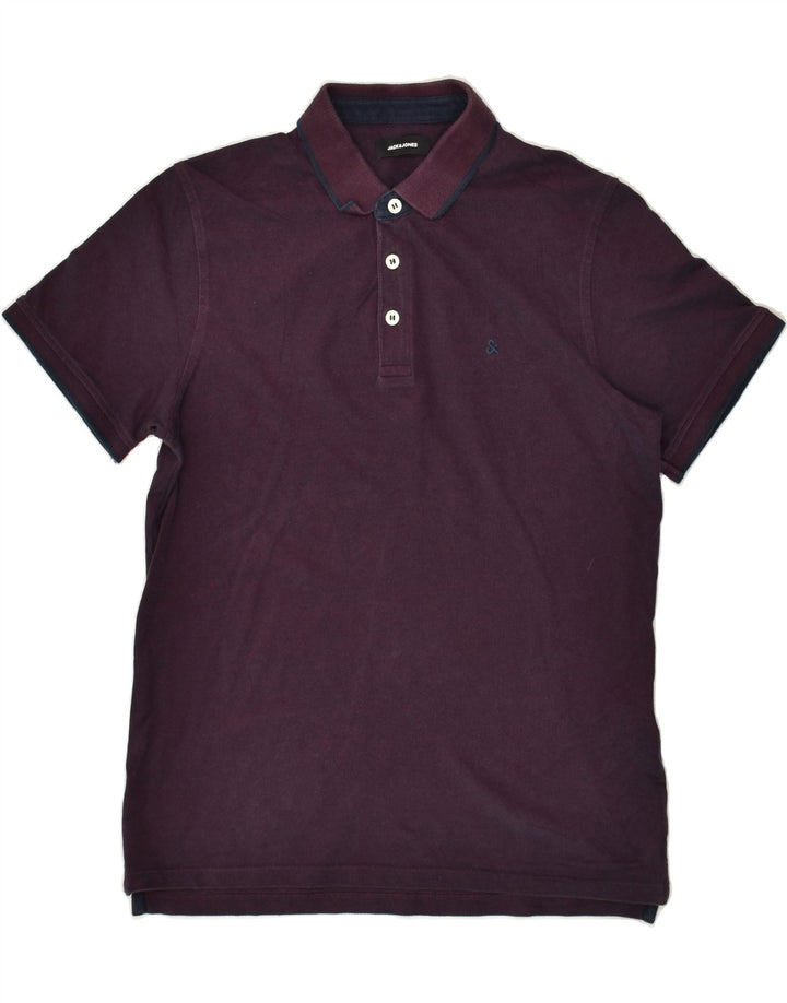 JACK & JONES Mens Polo Shirt Large Maroon Cotton | Vintage Jack & Jones | Thrift | Second-Hand Jack & Jones | Used Clothing | Messina Hembry 
