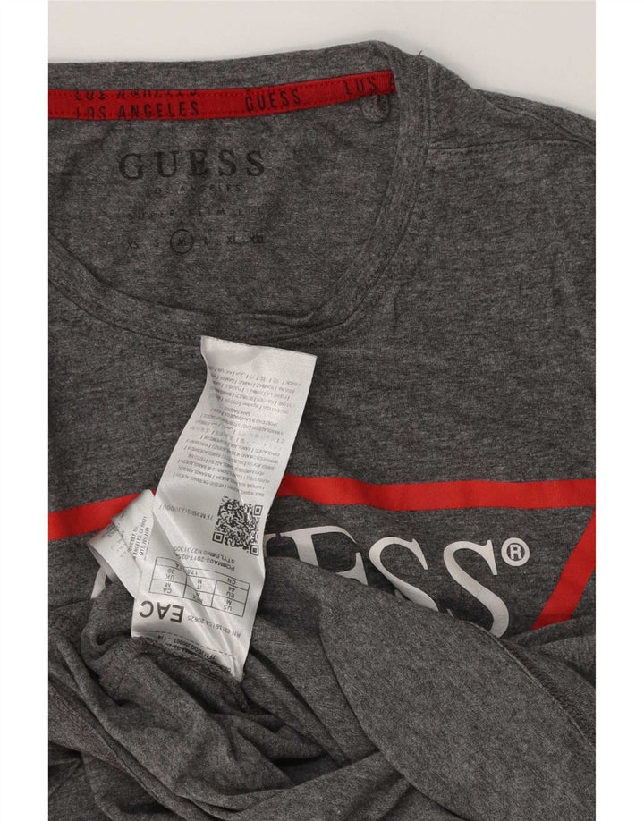Guess Herre grafisk T-shirt top mellemgrå bomuld