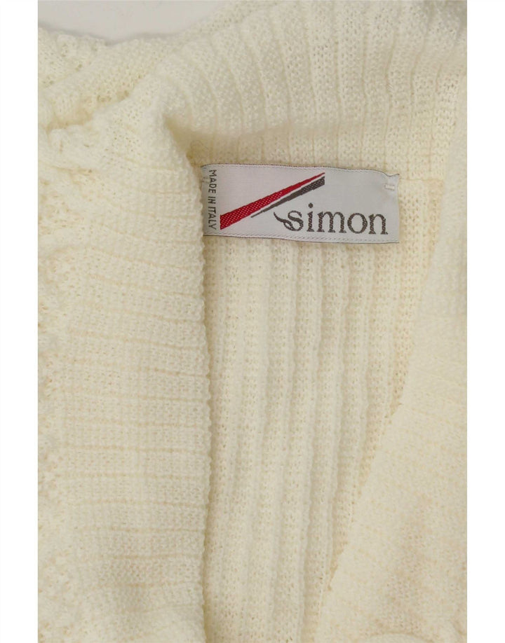 Simon Dame Cardigan Sweater UK 12 Medium White
