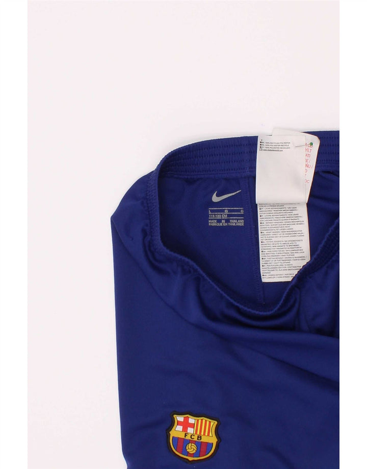 Nike Boys Barcelona Sports Shorts 6-7 år Large Navy Blue Polyester