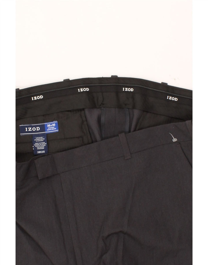 IZOD Mens Straight Suit Trousers W38 L30  Grey Polyester Vintage Izod and Second-Hand Izod from Messina Hembry 