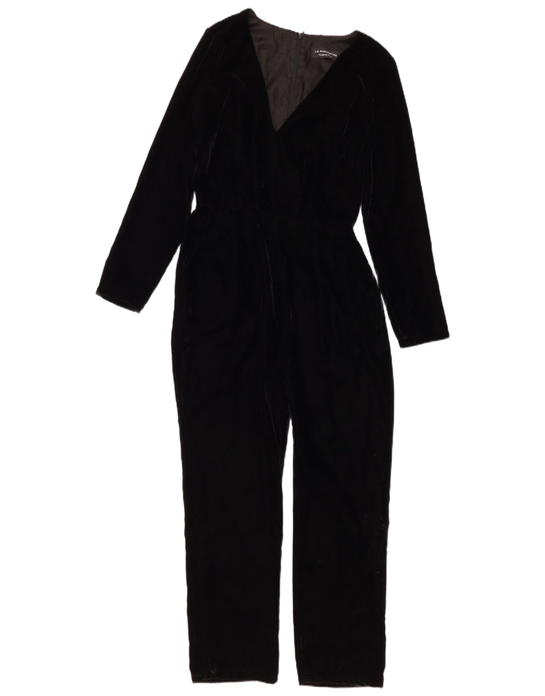 Le Piacentini Dame Langærmet Velvet Jumpsuit EU 38 Medium Sort