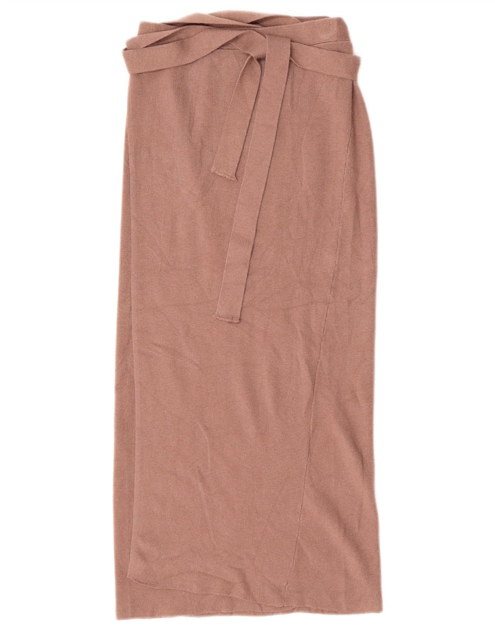 Zara Womens Knit Wrap Nederdel Small W26 Brun
