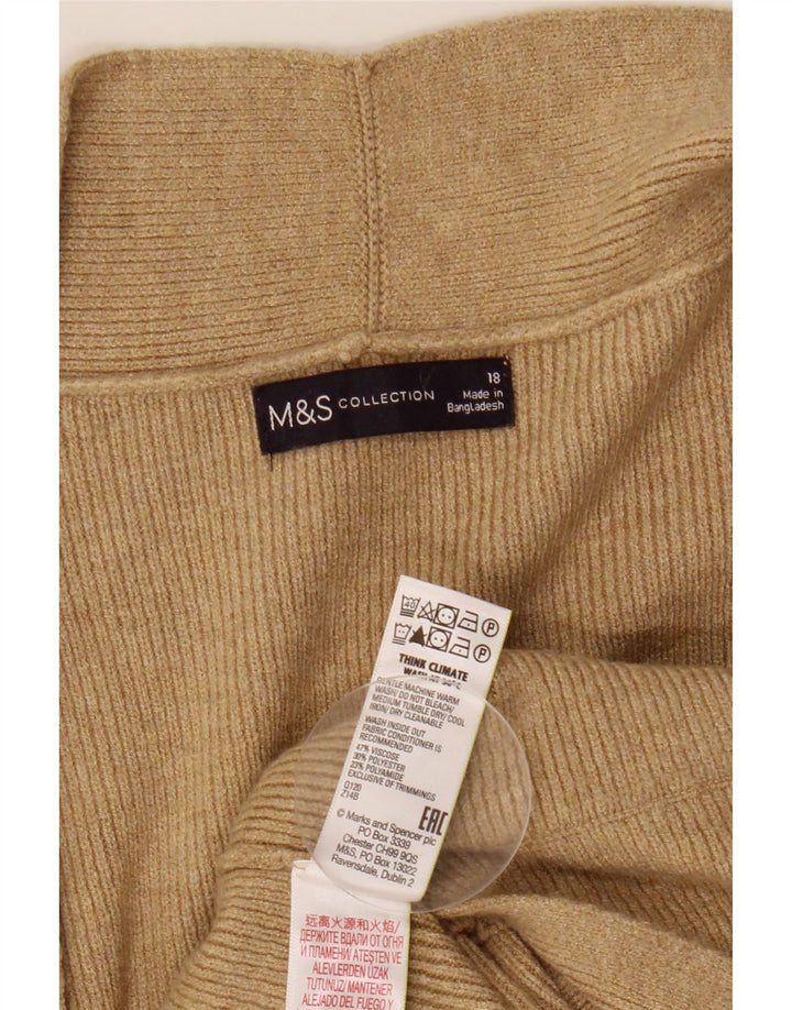 Marks & Spencer Dame Oversized Longline Cardigan Sweater UK 18 XL Beige