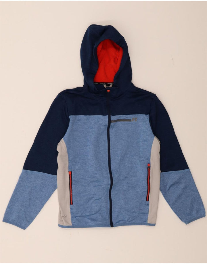 RUSSELL ATHLETIC Boys Tracksuit Top Jacket 14-15 Years XL Navy Blue Vintage Russell Athletic and Second-Hand Russell Athletic from Messina Hembry 