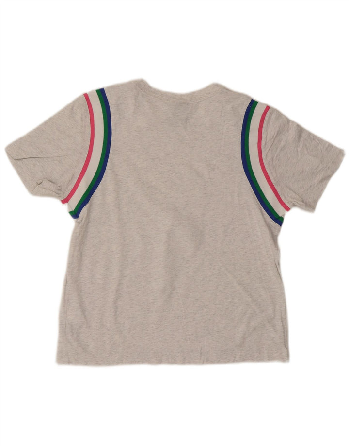 Nike T-shirt top til kvinder UK 14 Mellem grå stribet bomuld
