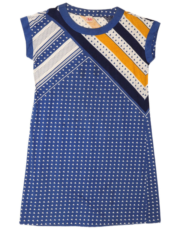 Romy Dame T-Shirt Kjole UK 18 XL Blå Geometrisk Polyamid