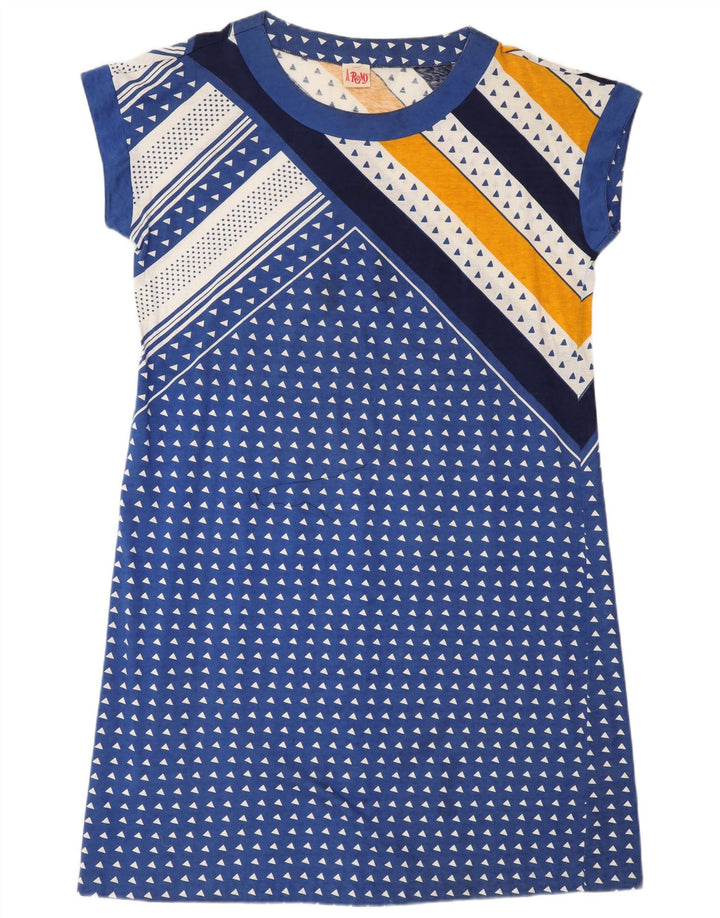 Romy Dame T-Shirt Kjole UK 18 XL Blå Geometrisk Polyamid