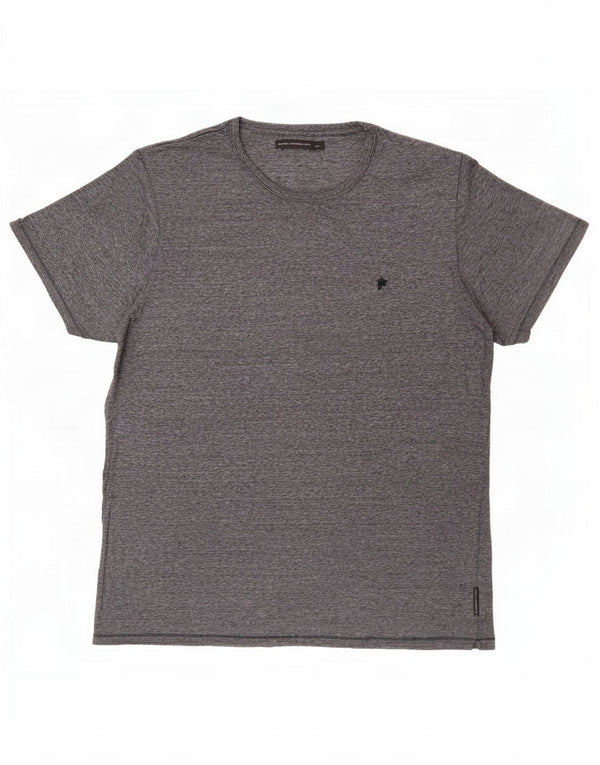 French Connection Herre T-Shirt Top 2XL Grå nålestribet bomuld