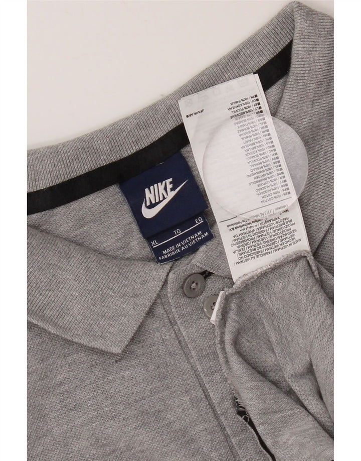 Nike Polo Shirt til mænd XL Grå Flecked Bomuld