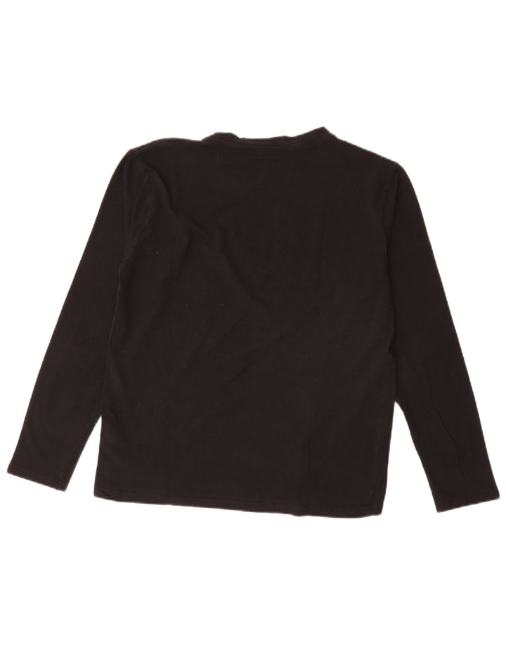 Trussardi Jeans Dame Top Langærmet UK 14 Medium Sort Bomuld