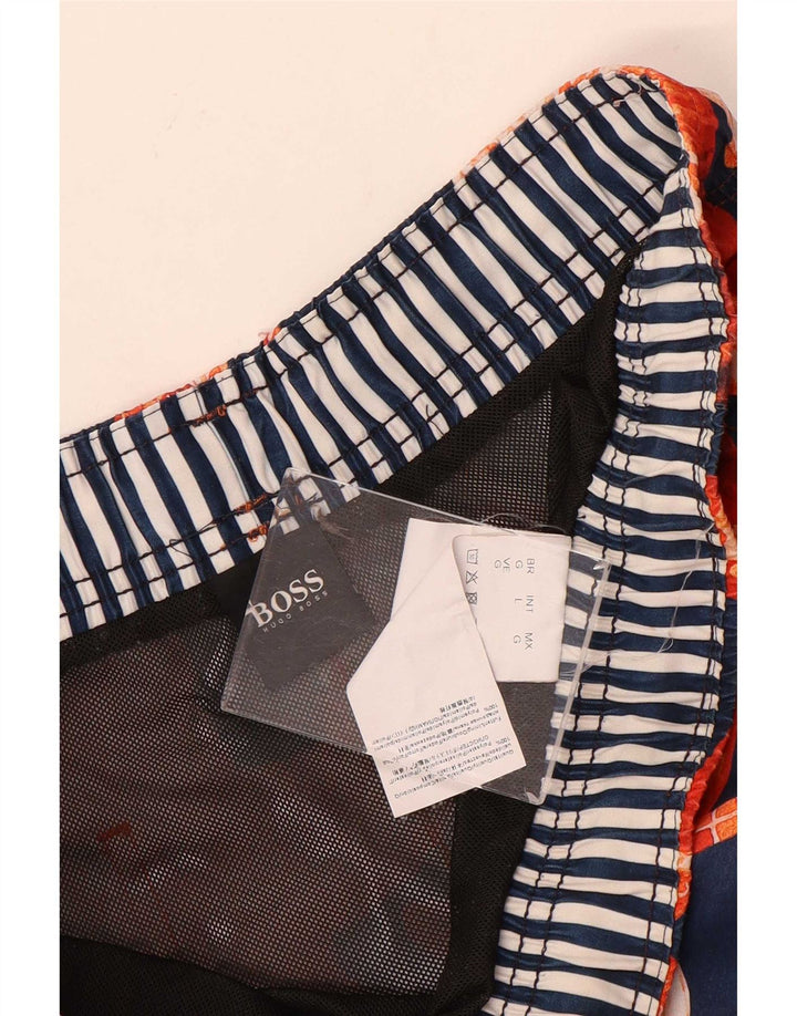Hugo Boss Badeshorts med abstrakt mønster til mænd store marineblå polyamid